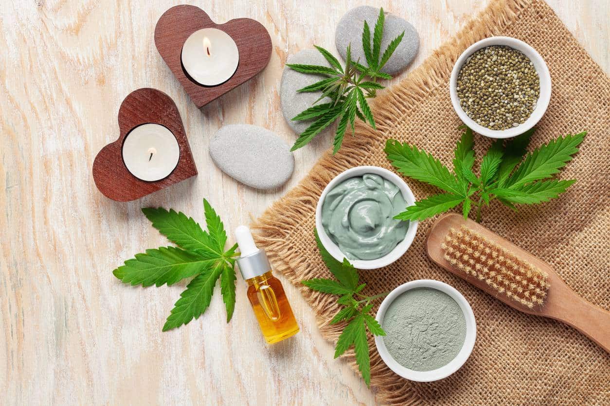 cosm&eacute;tiques CBD huile cr&egrave;me