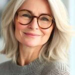 coupe de cheveux femme 60 ans avec lunettes