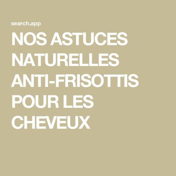 Coiffure sans gel