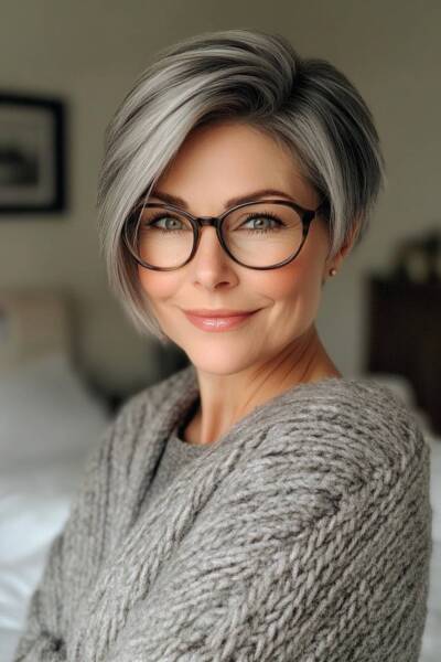 coupe cheveux 70 ans lunettes
