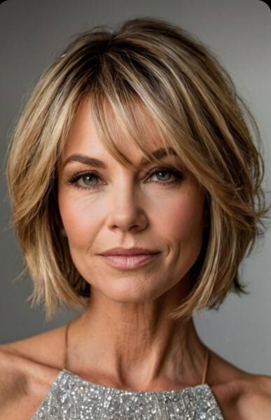 coupe dégradée pour femme de 60 ans