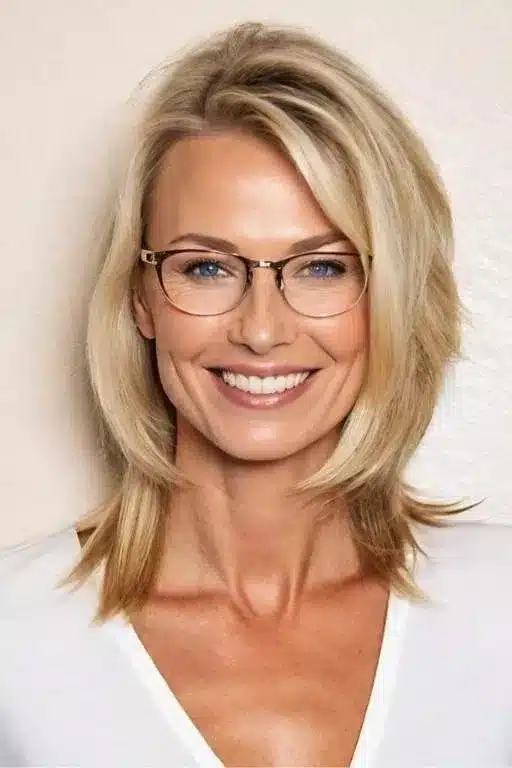 coupe de cheveux 50 ans avec lunettes