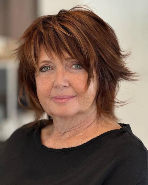 coupe dégradée pour femme de 60 ans