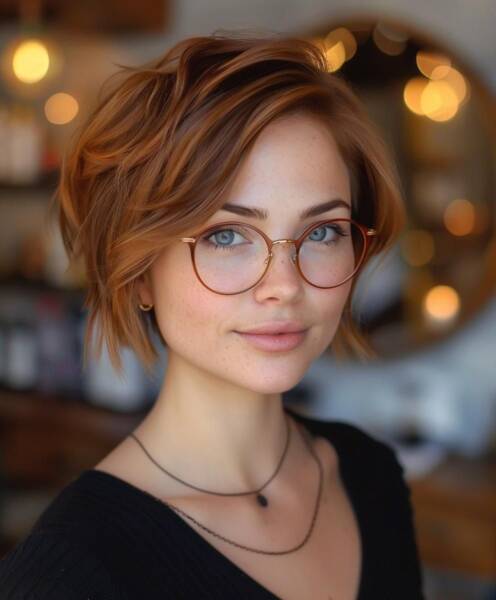 Coupe de cheveux femme lunettes