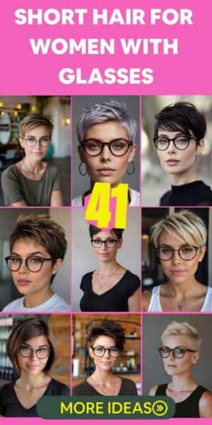 Coupe courte femme 50 ans lunettes